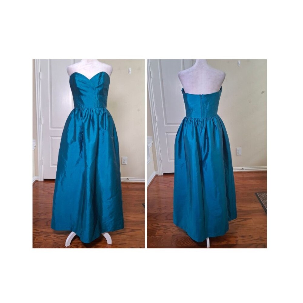 Alfred Sung Sweetheart Strapless Midi Cocktail Gown Green 8 Bridesmaid Dress